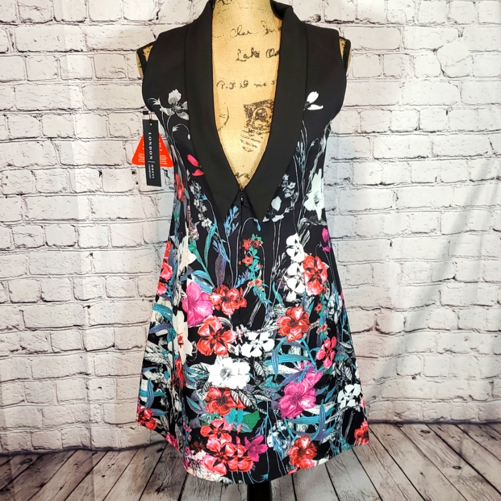 London Dress Company Floral Sleeveless Dress Size US 6 NWT